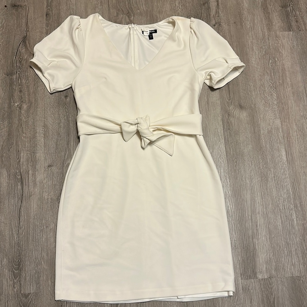 White vneck dress from express sz medium